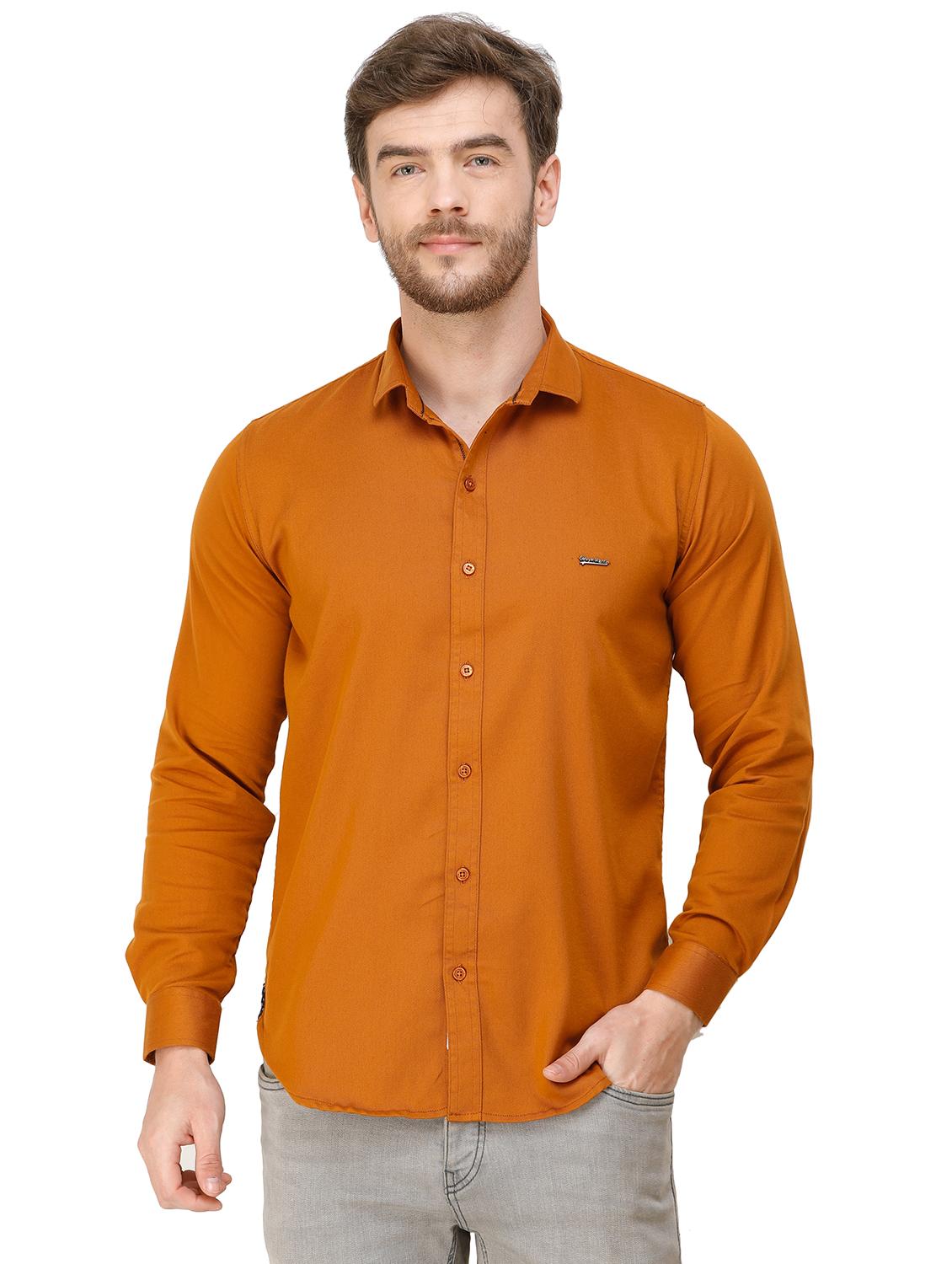orange solid casual shirt - 16943395 - Zoom Image - 0