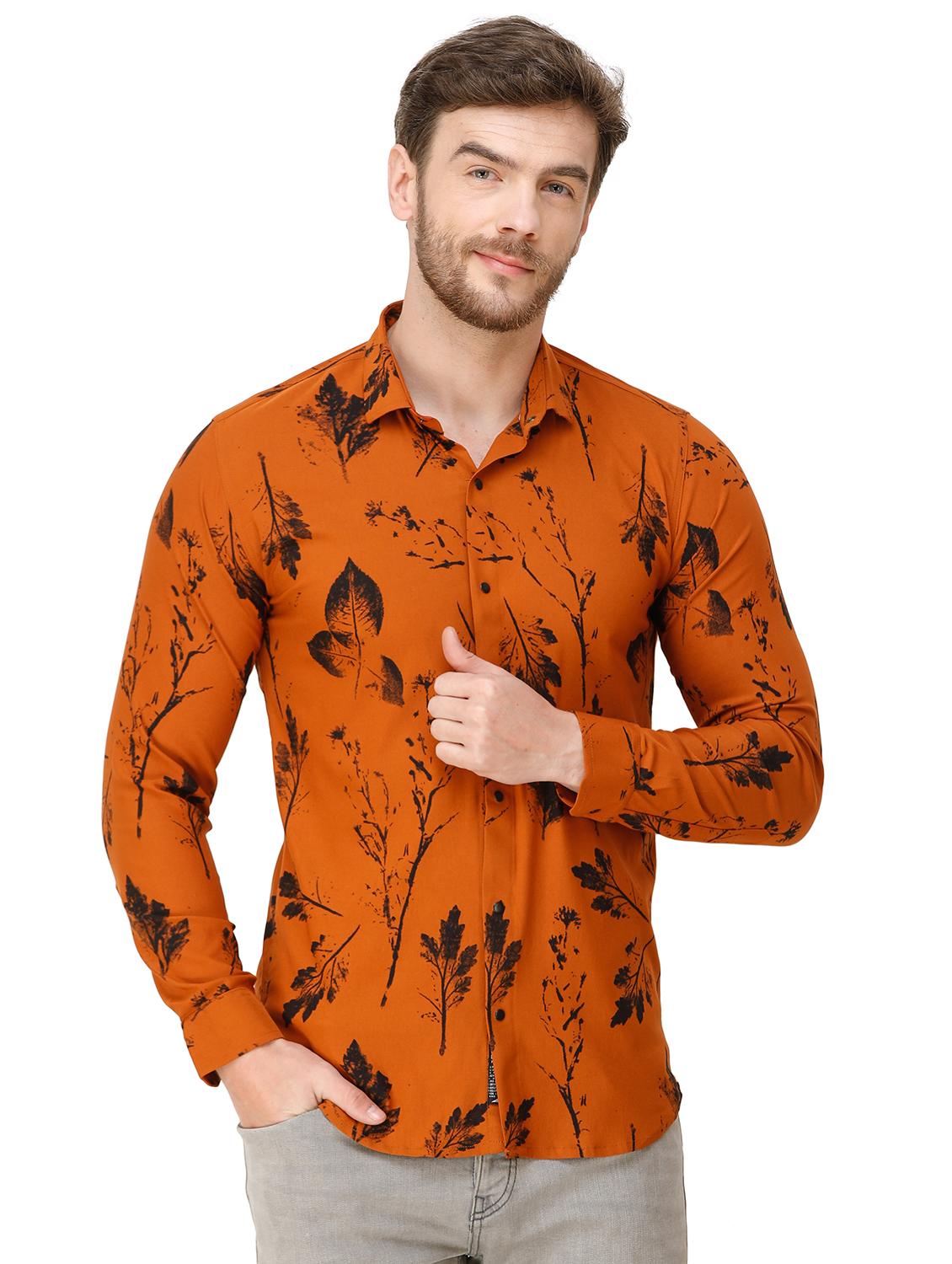orange printed casual shirt - 16943412 - Zoom Image - 0