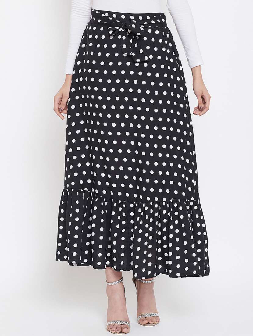tie front polka dot flared dress 