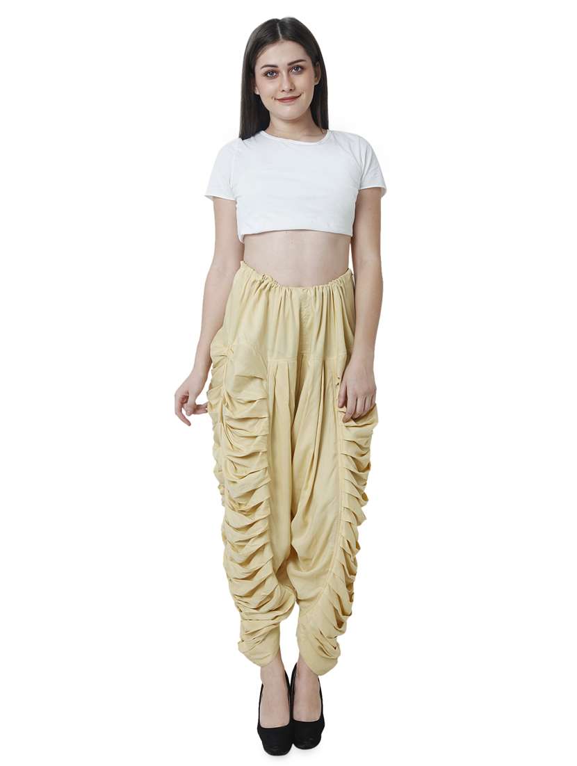 beige rayon dhoti salwar salwars - 16944011 - Standard Image - 3