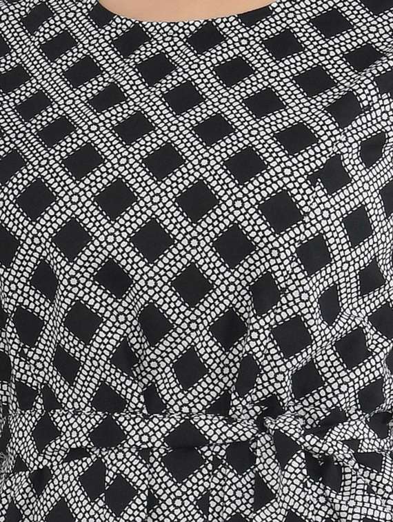 women's fit & flare checks dress - 16944199 -  Standard Image - 3