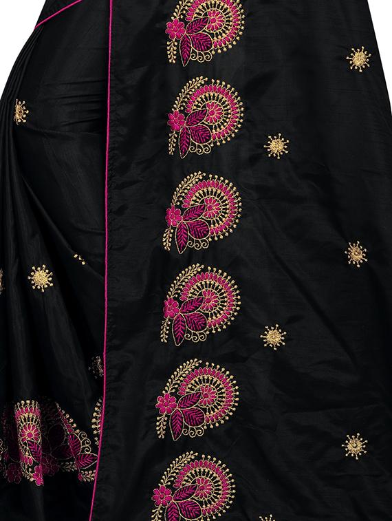 self design embroidered saree - 16944269 - Standard Image - 3