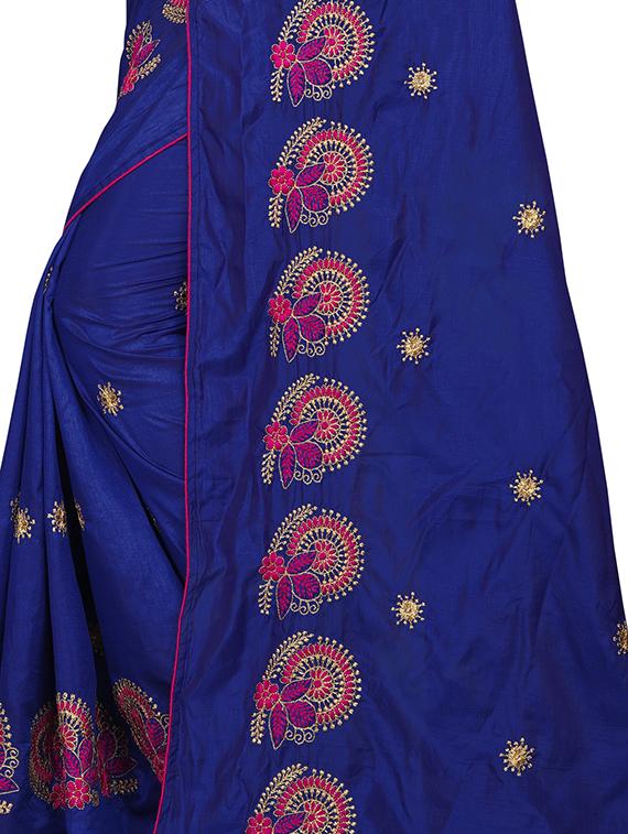 self design embroidered saree - 16944270 - Standard Image - 3
