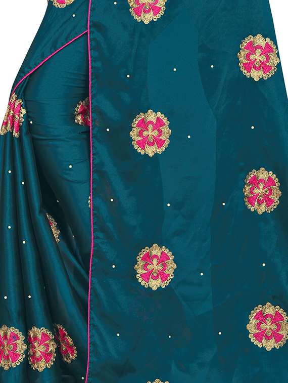 women's embroidered saree with blouse - 16944278 -  Standard Image - 3