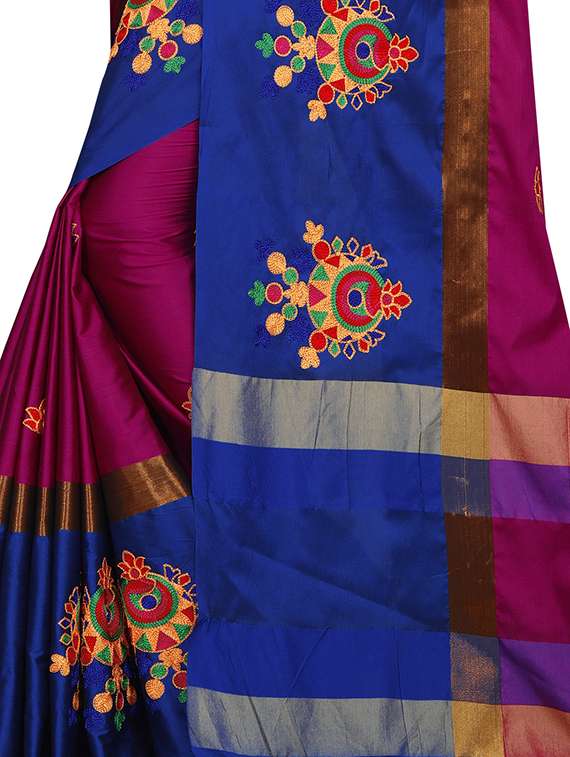women's embroidered saree - 16944290 - Standard Image - 3