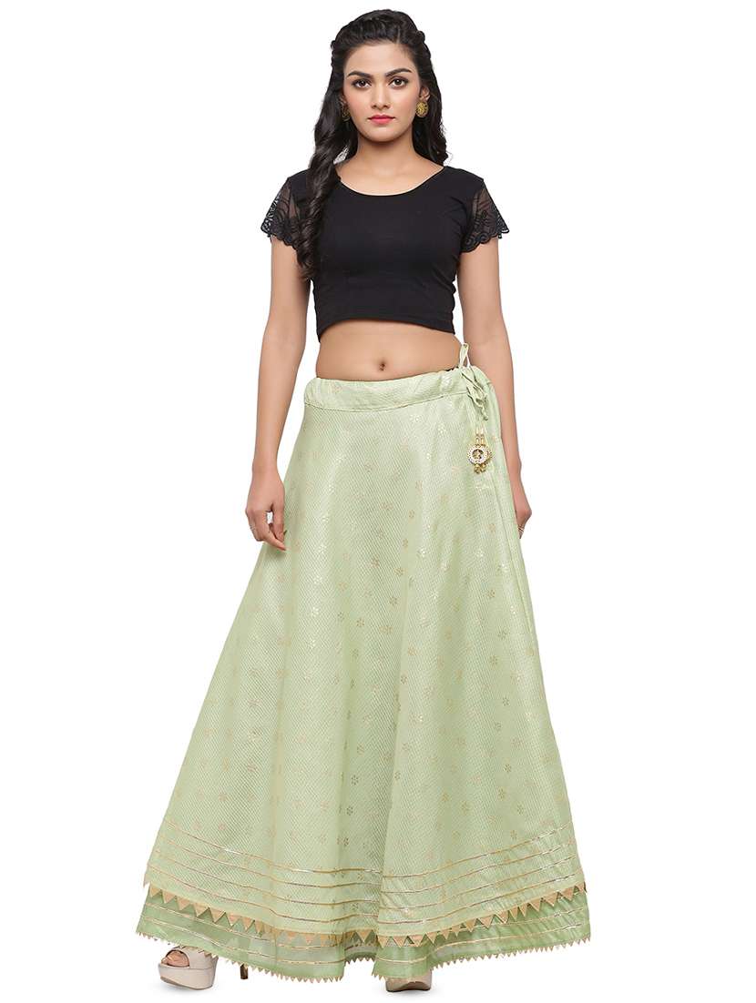 green cotton flared skirt - 16944566 -  Standard Image - 3