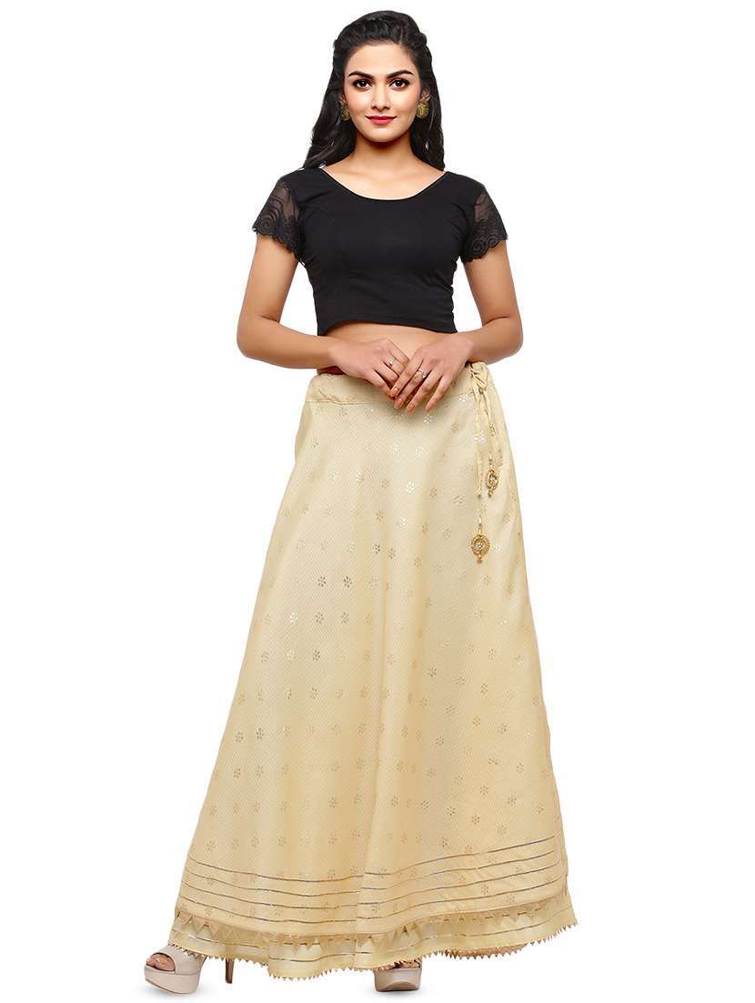 beige cotton flared skirt - 16944570 -  Standard Image - 3