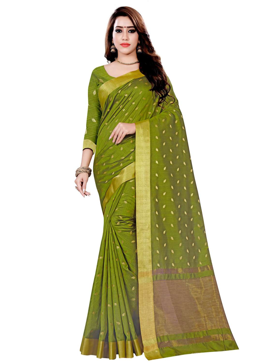 self design woven saree with blouse - 16944960 - Zoom Image - 0