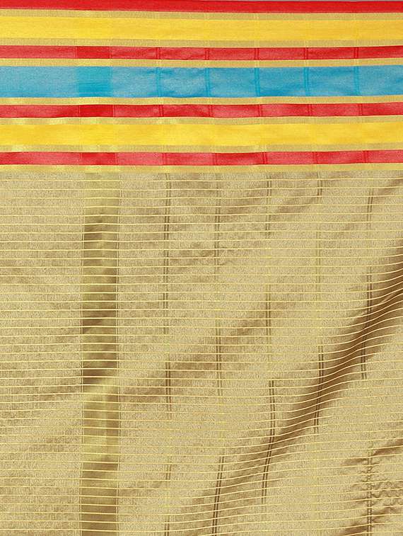 stripe printed saree with blouse - 16944967 - Standard Image - 3