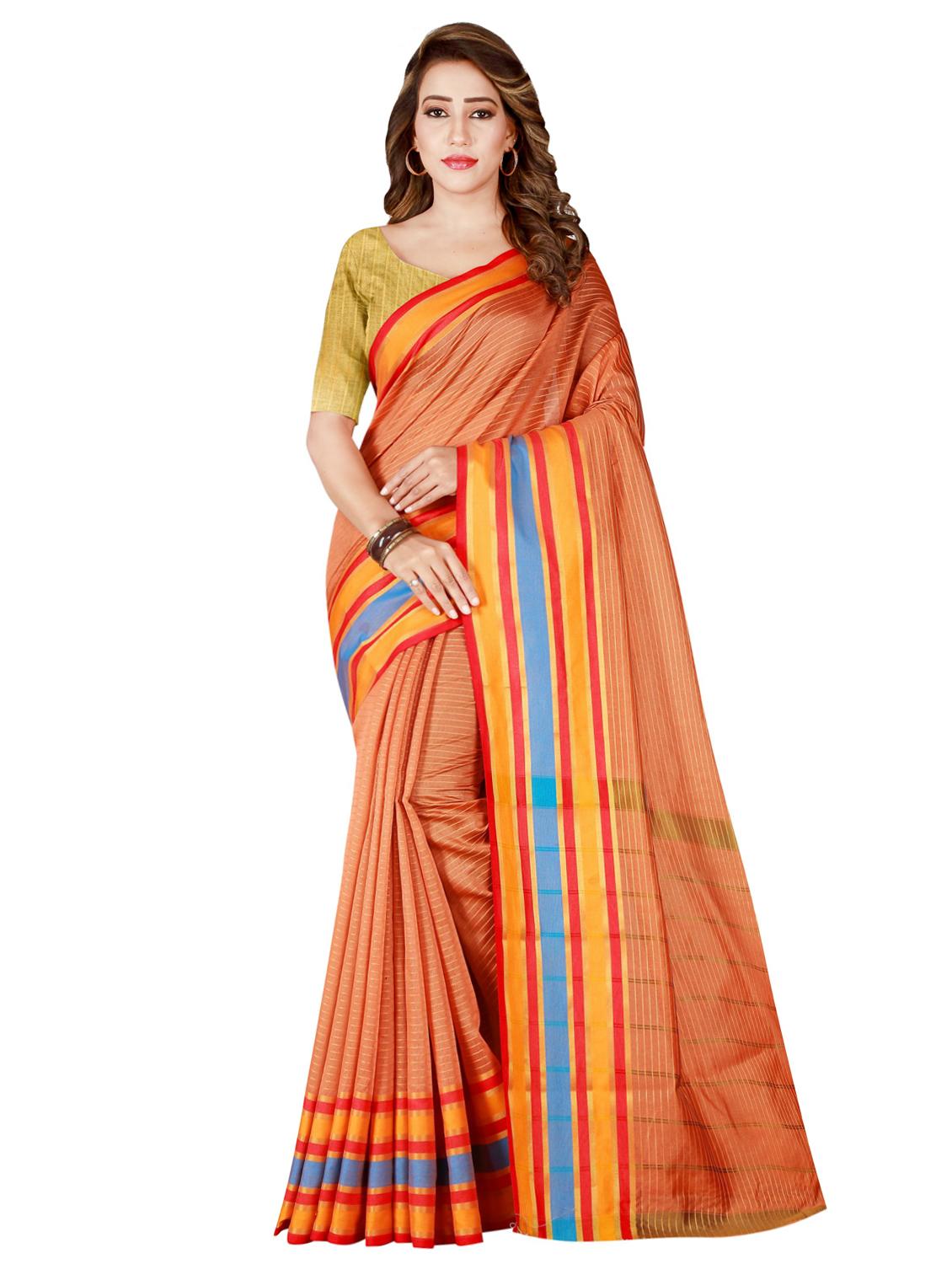 stripe printed saree with blouse - 16944971 -  Zoom Image - 0
