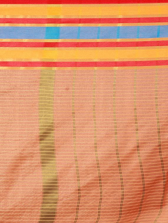 stripe printed saree with blouse - 16944971 - Standard Image - 3