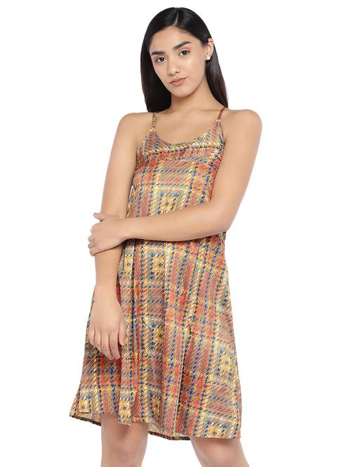 cami neck checkered a-line dress - 16945525 -  Standard Image - 0