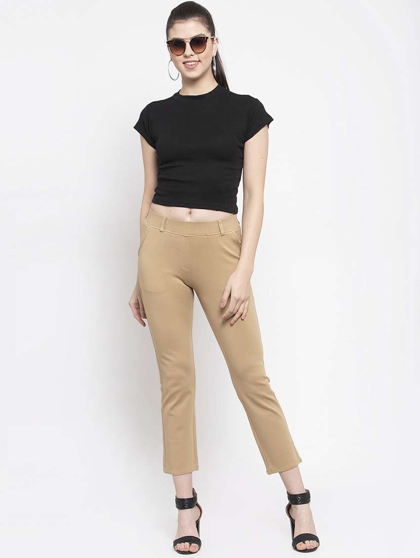 high rise flat front trouser  - 16945587 -  Standard Image - 3