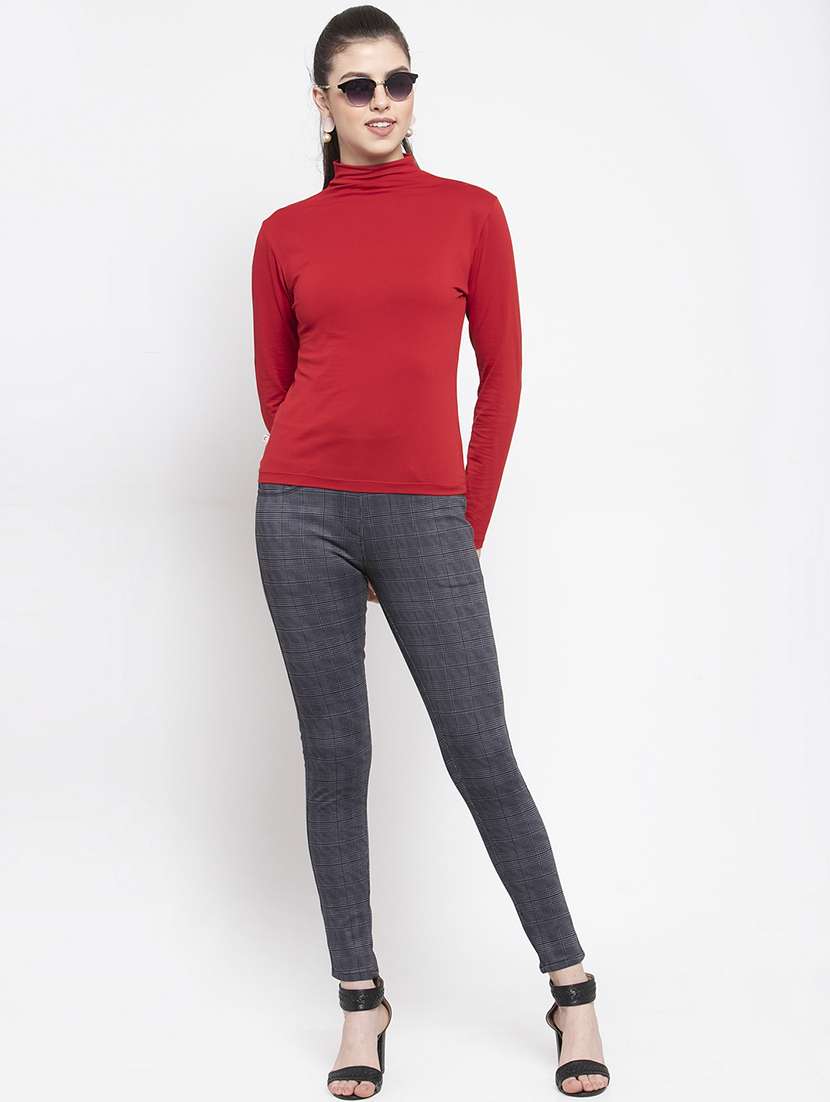 high rise checkered jegging - 16945591 - Standard Image - 3
