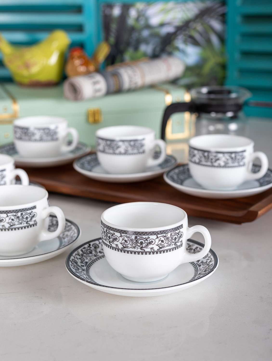 Buy online Laopala Opalware Cup With Saucer (set Of 12 Pcs) from Coffee