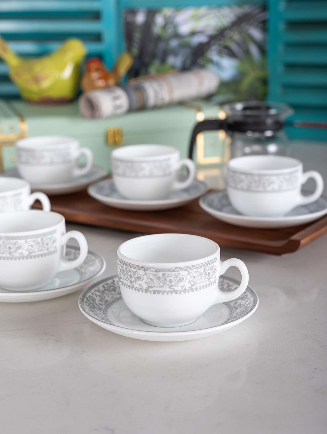 Buy online Laopala Opalware Cup With Saucer (set Of 12 Pcs) from Coffee
