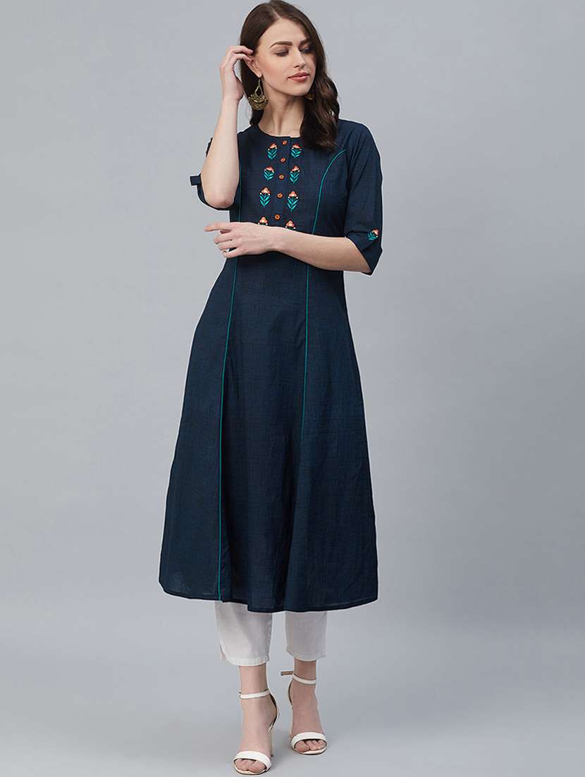 embroidered a-line kurta