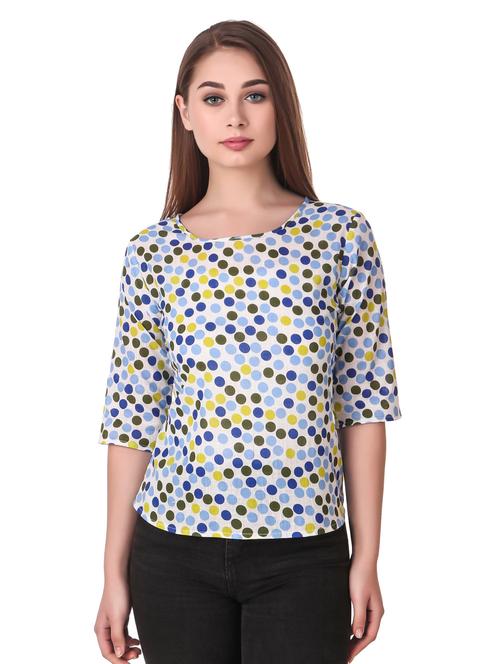 round neck polka dot top - 16949499 - Standard Image - 0