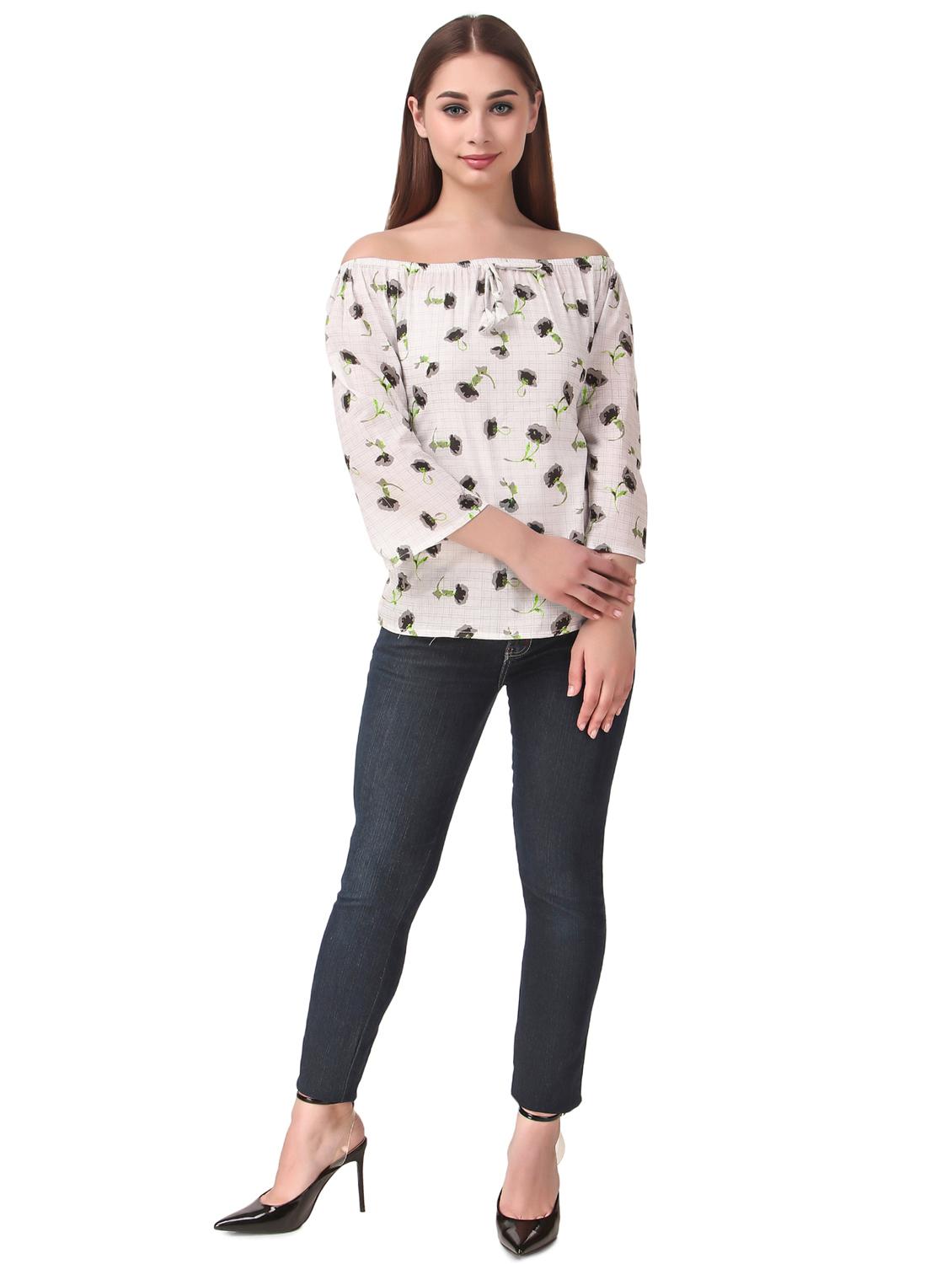 off shoulder floral top - 16949506 - Standard Image - 3