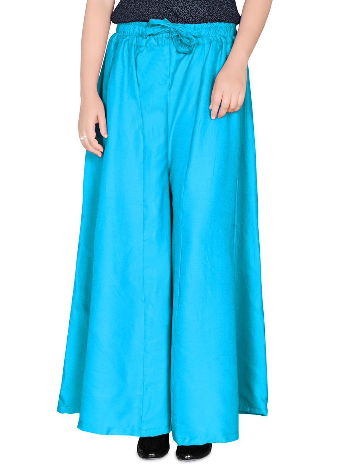 turqouise solid flared palazzo - 16949976 - Zoom Image - 0