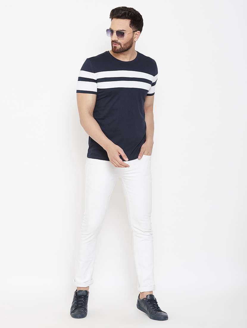 navy blue cut & sew t-shirt - 16952406 -  Standard Image - 3