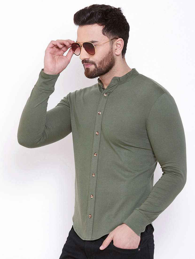 mens solid casual shirt - 16952424 -  Zoom Image - 0