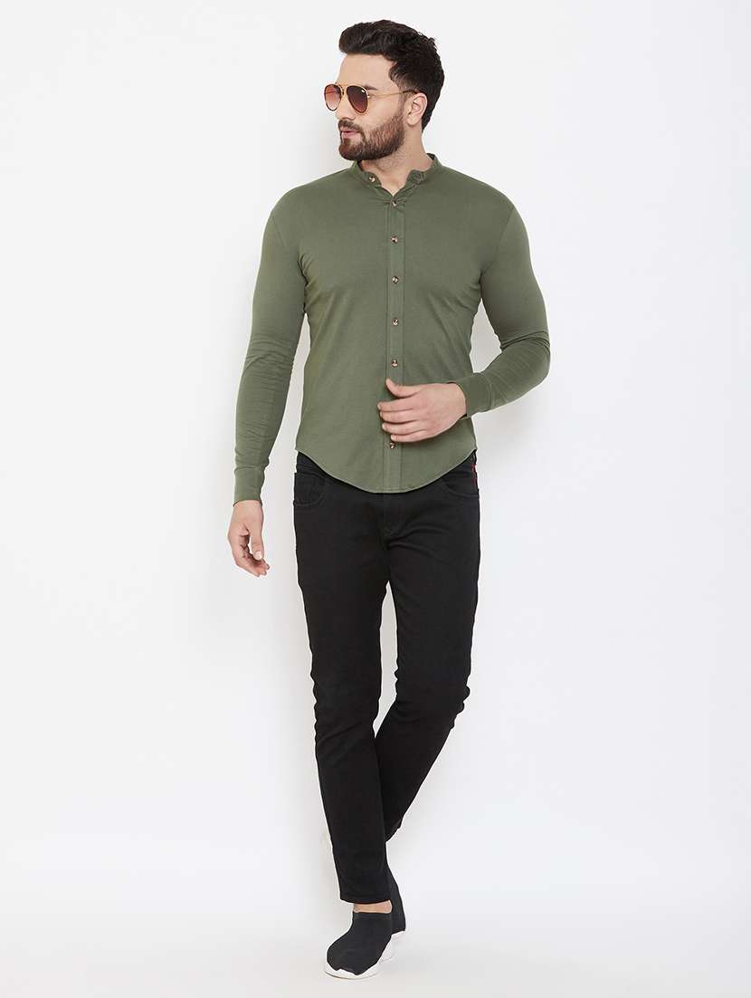 mens solid casual shirt - 16952424 - Standard Image - 3