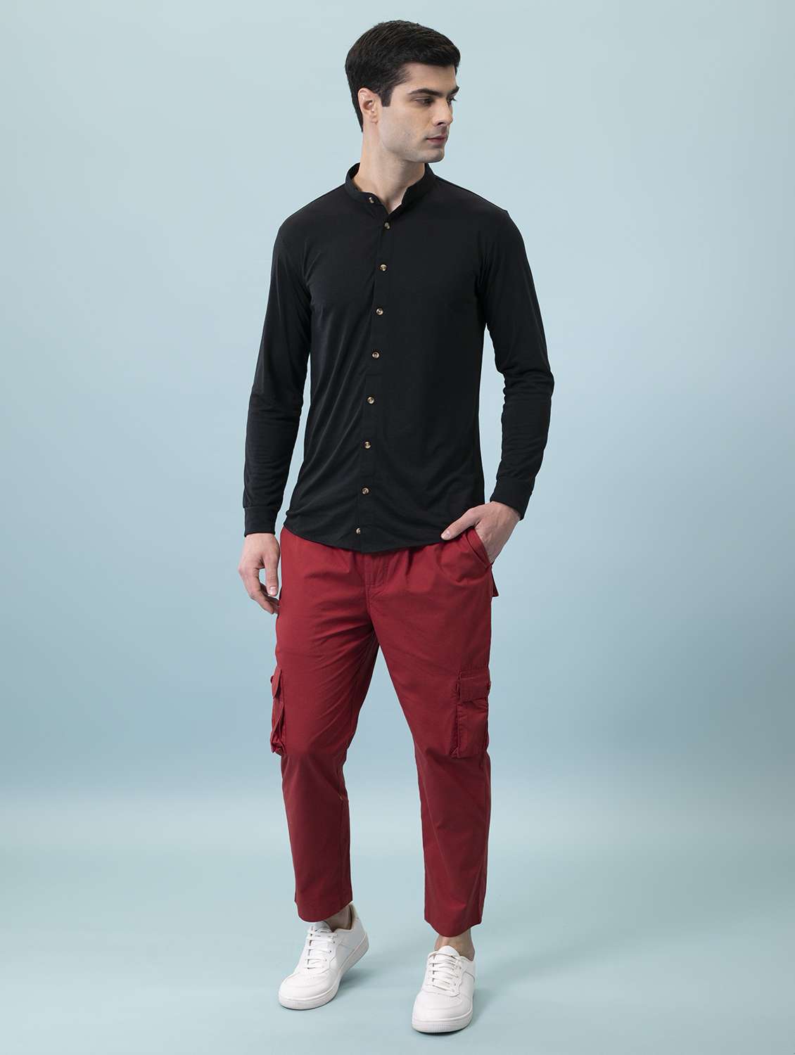 mens solid casual shirt - 16952427 -  Standard Image - 3