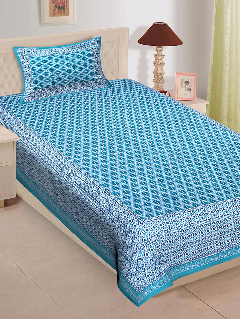 cotton single bedsheet with 1 pillow cover - 16952802 -  Zoom Image - 0