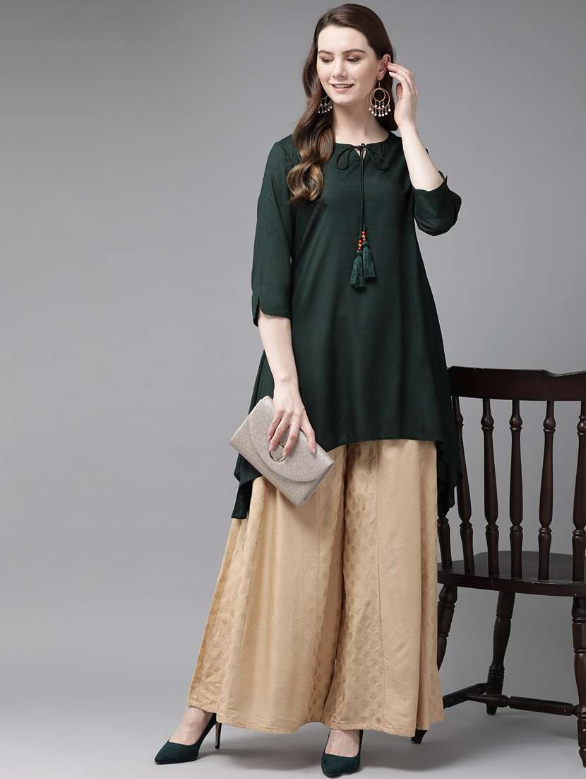 solid asymmetric kurti - 16953131 -  Standard Image - 3