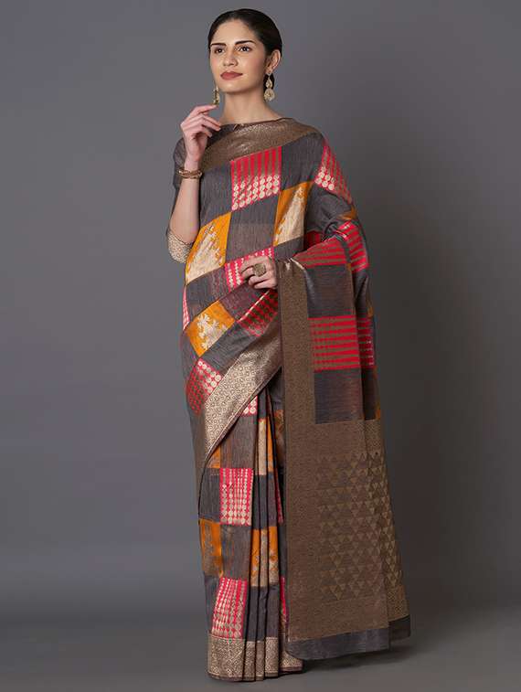 self design banarasi saree with blouse