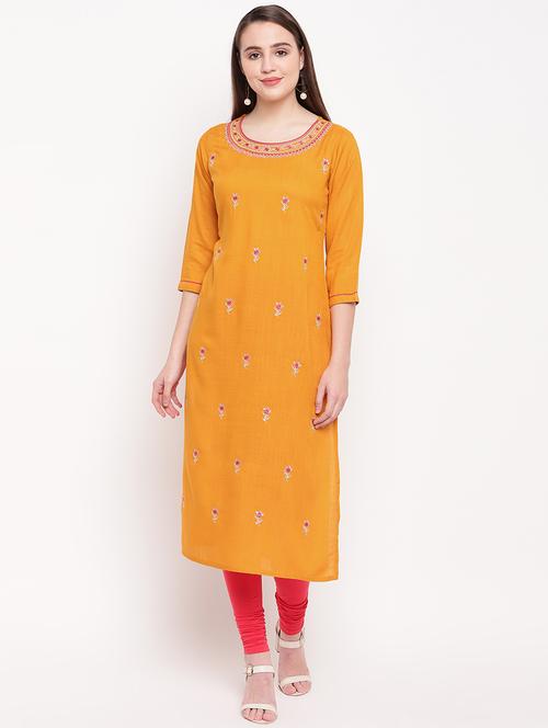 embroidered straight kurta - 16954707 - Standard Image - 0