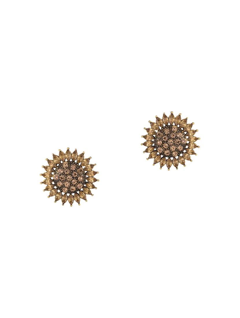 gold brass studs earring