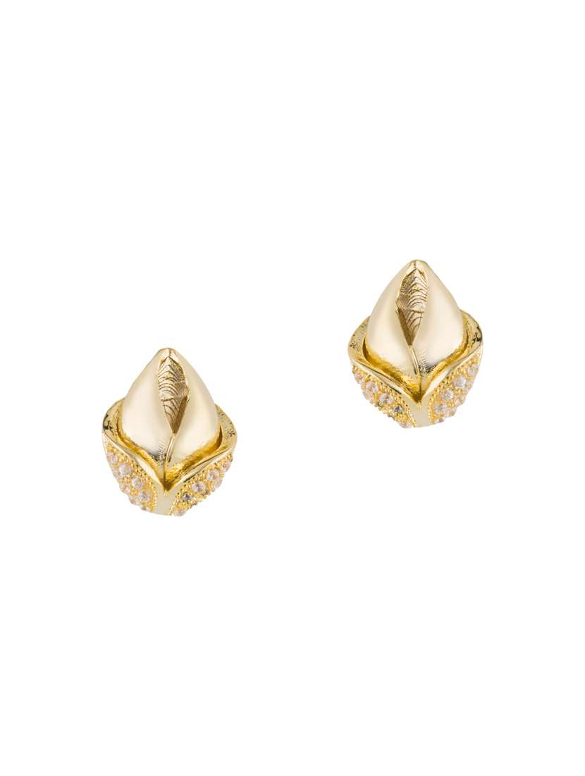 gold brass studs earring