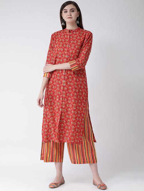 printed kurta palazzo set - 16955454 - Standard Image - 0