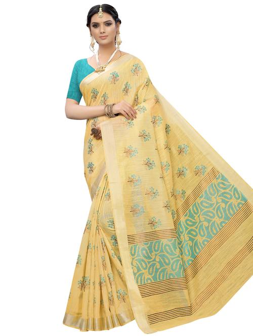 foil printed saree with blouse - 16956001 - Standard Image - 0