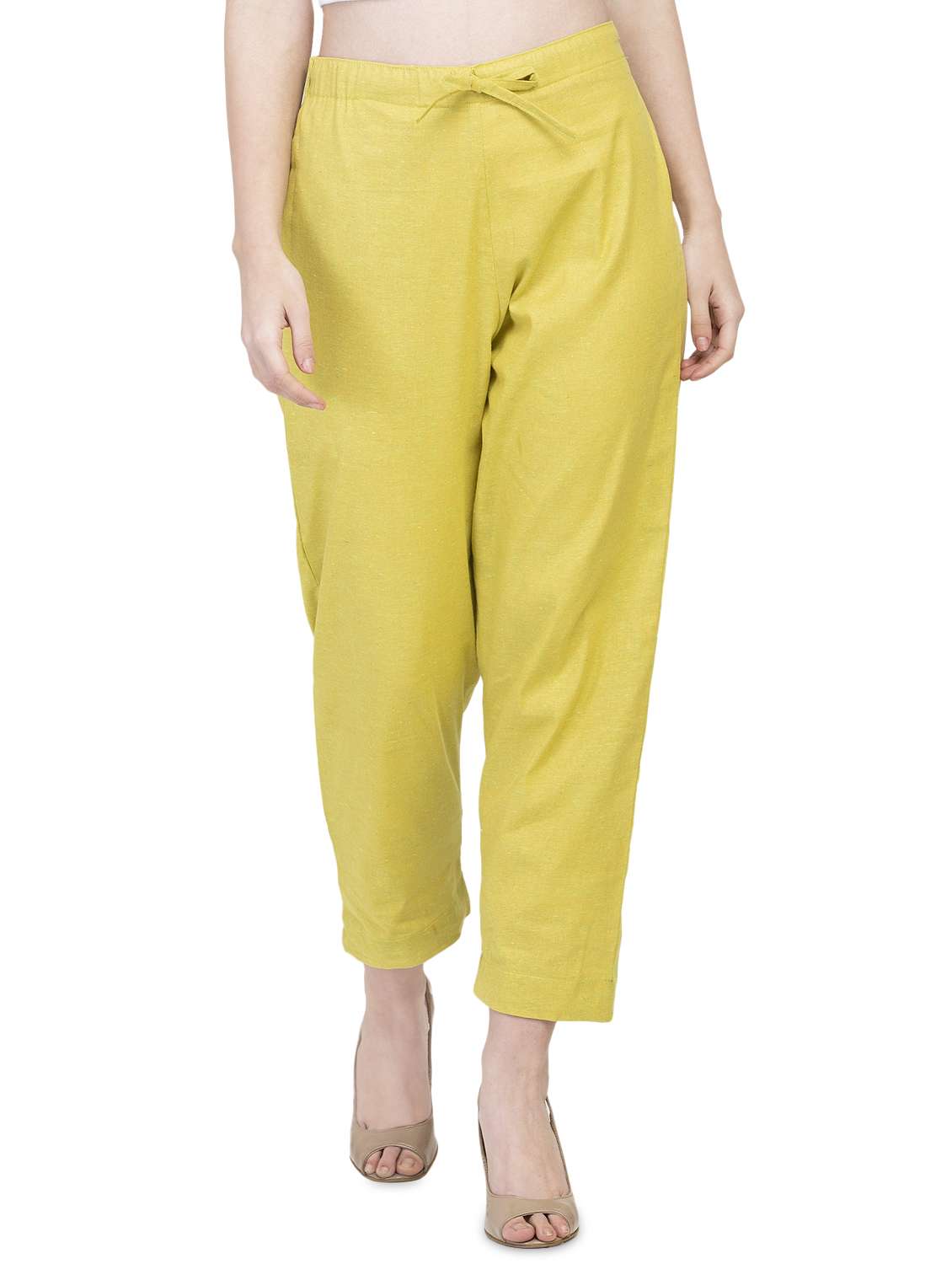 women solids calf length trousers - 16956465 -  Zoom Image - 0