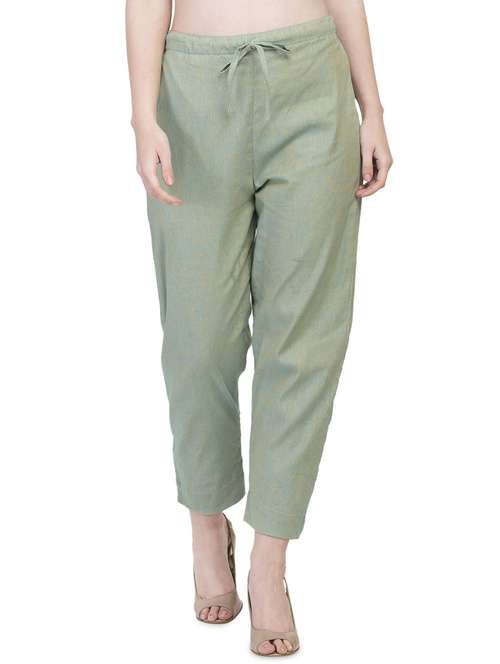 women solids calf length tailored pants - 16956466 - Standard Image - 0
