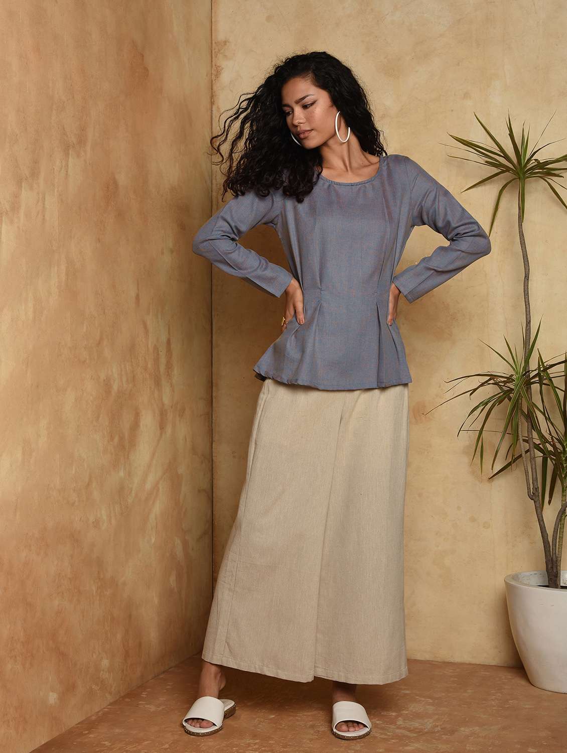 solid a-line kurti - 16957309 -  Standard Image - 3