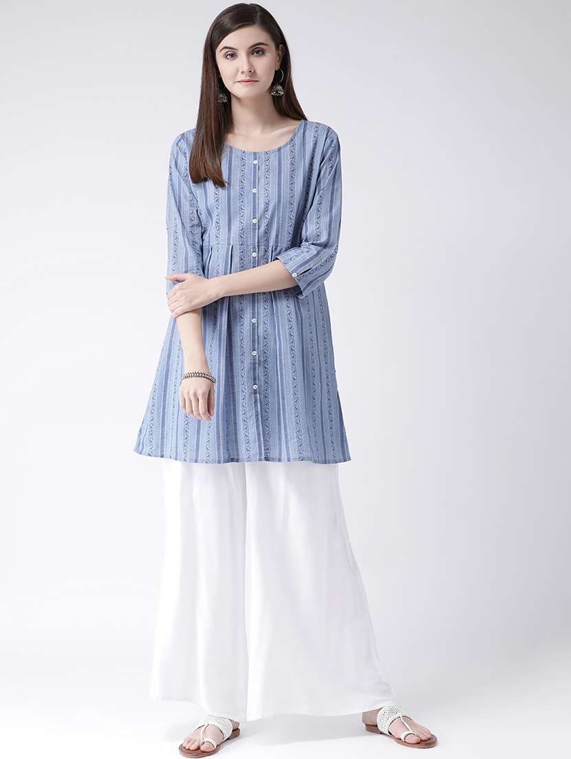striped a-line kurti - 16957863 - Standard Image - 3