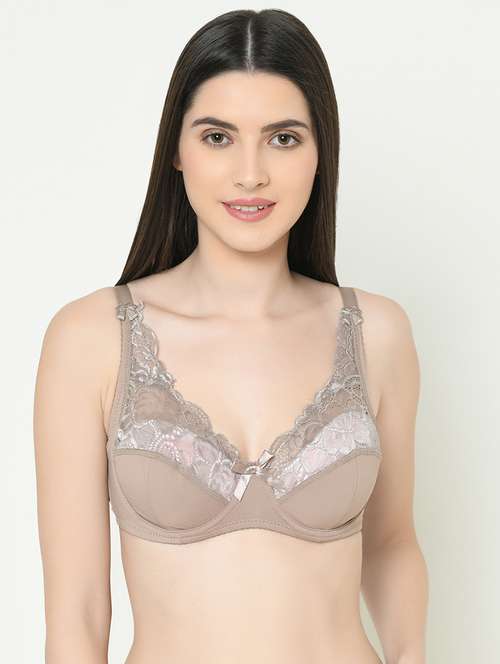 bow patch lace detail plunge bra - 16957991 -  Standard Image - 0