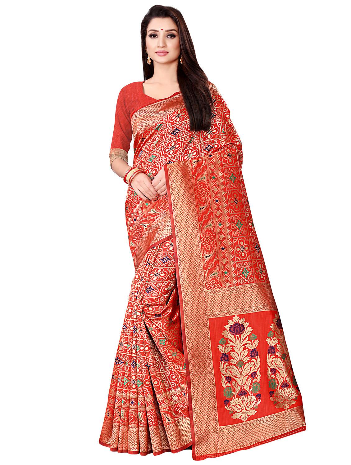 self design patola saree with blouse - 16958391 - Zoom Image - 0