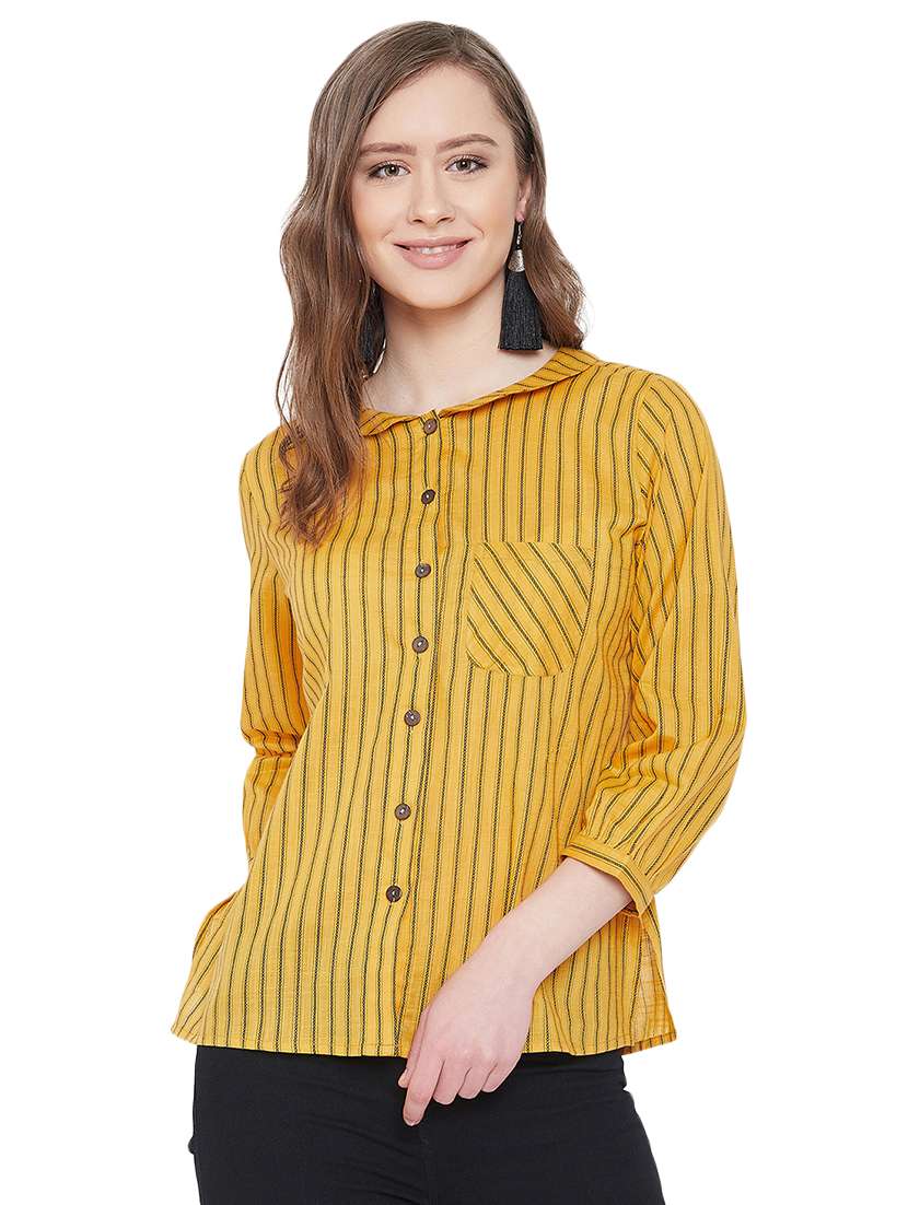 peter pan collar striped shirt