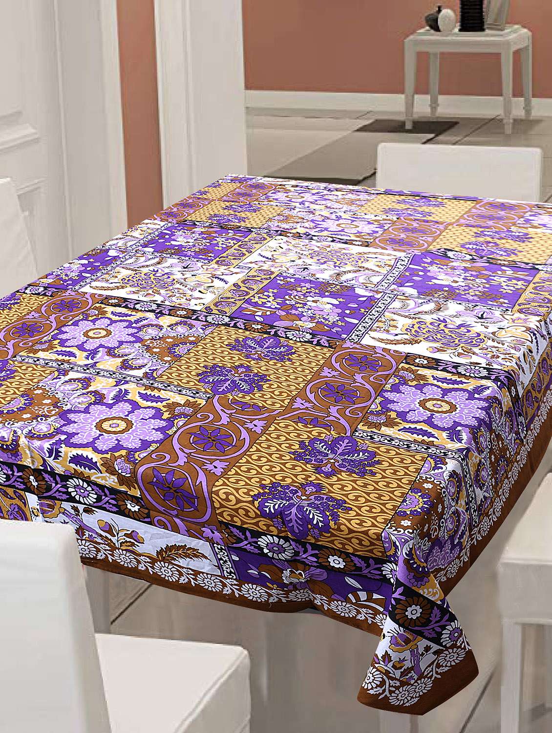 cotton jaipuri print 6 to 8 seater table cloth cover  - 16960309 -  Zoom Image - 0