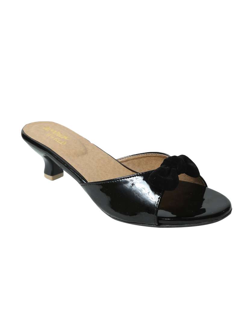 black slip on sandals