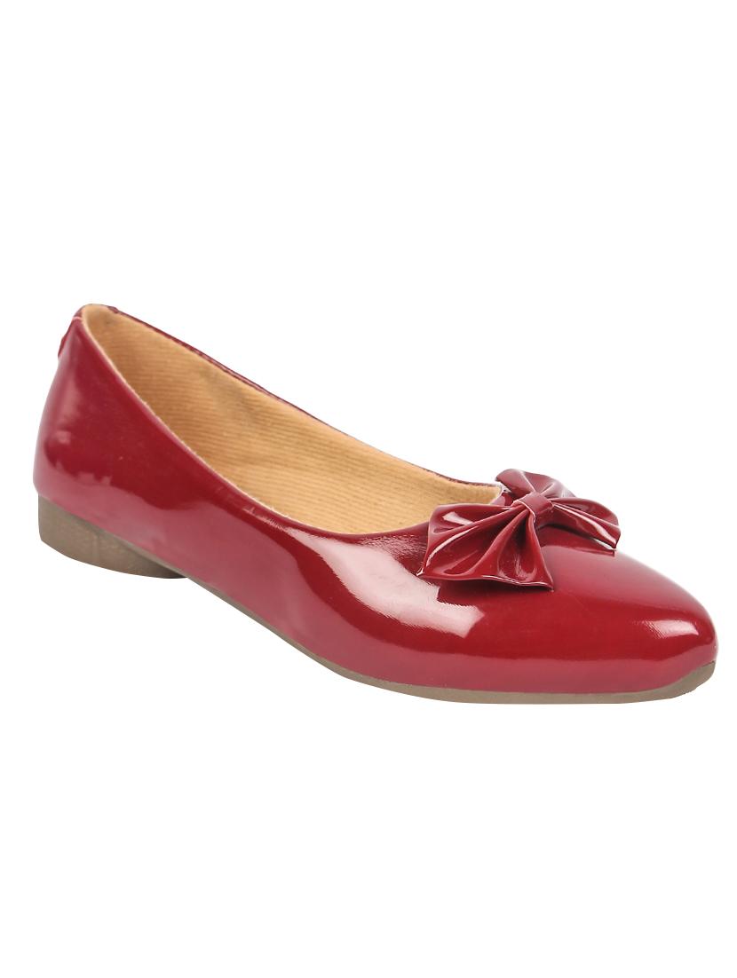 maroon slip on ballerinas - 16962197 -  Zoom Image - 0
