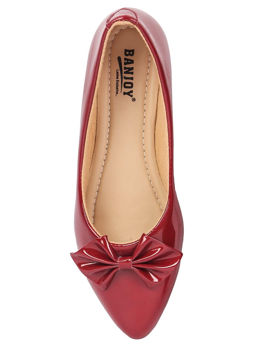 maroon slip on ballerinas - 16962197 - Standard Image - 3