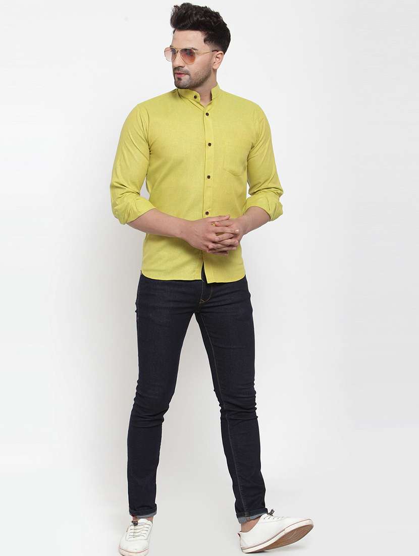 mens solid casual shirt - 16963284 - Standard Image - 3