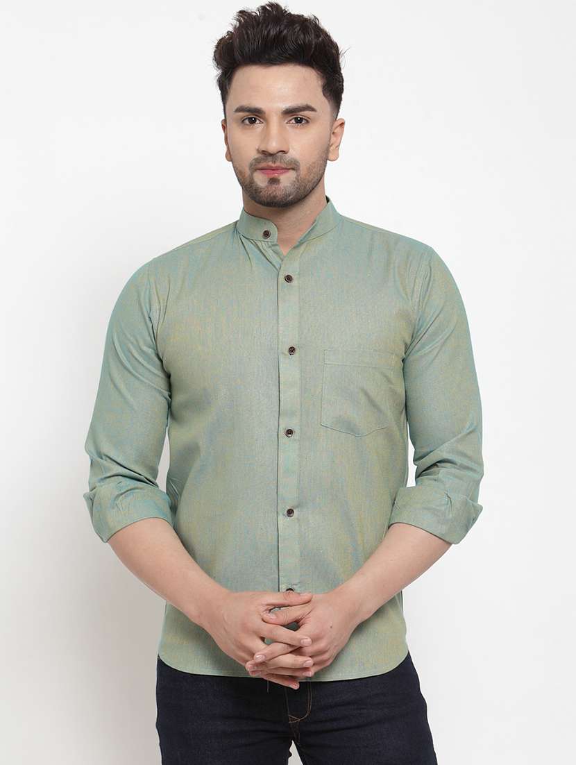 mens solid casual shirt - 16963288 -  Zoom Image - 0