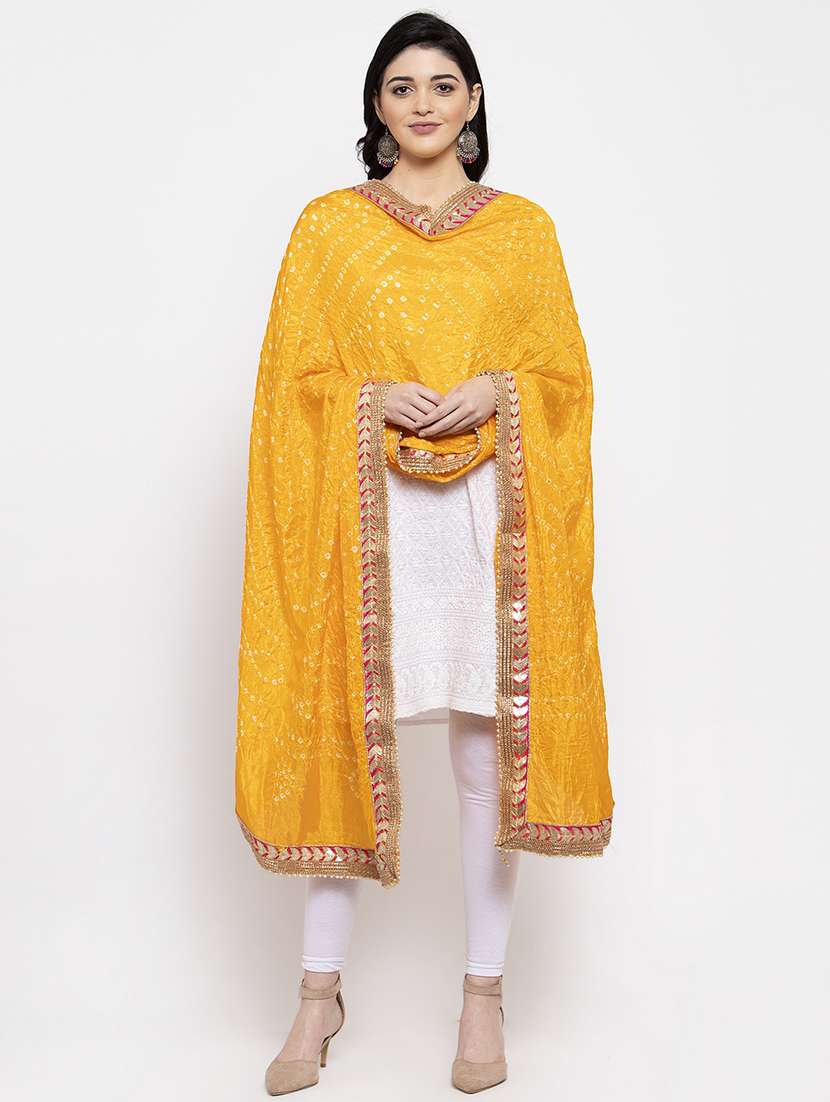 Bordered Bandhani Dupatta